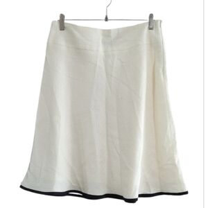 Chadwicks Cream A-Line Skirt with Black Hem Size 12